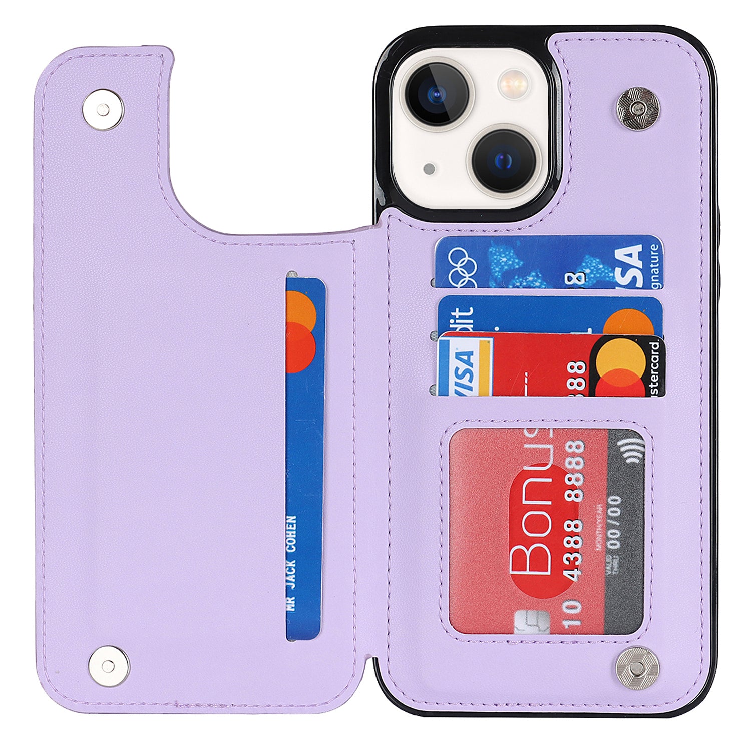 For iPhone 13 mini Dustproof Phone Case Magnetic Button PU Leather TPU Card Holder Phone Cover with Kickstand For iPhone 13 mini Dustproof Phone Case Magnetic Button PU Leather TPU Card Holder Phone Cover with Kickstand